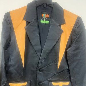 Western Men's Leather Blazer - Black Color New by Road Collection